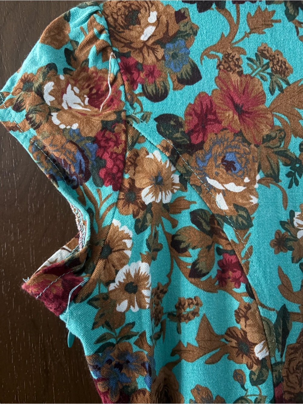 Lindy Bop Teal Floral Belted Midi Dress - Picture 9 of 9